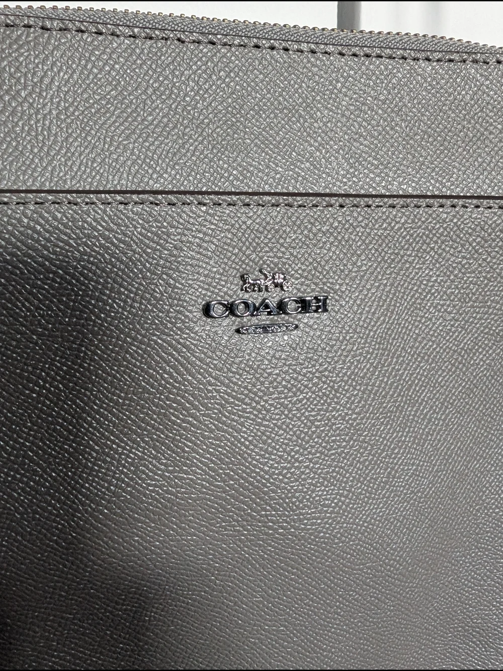Coach Kitt Messenger Crossbody Bag in Gray Leather NWT